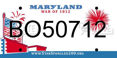 BO50712 Maryland License Plate