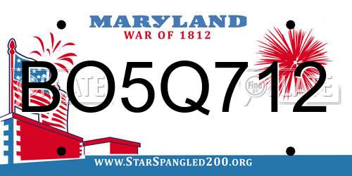 BO5Q712 Maryland License Plate