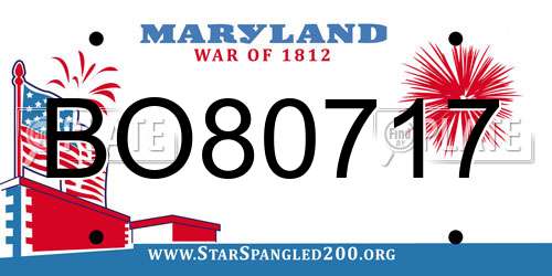 BO80717 Maryland License Plate