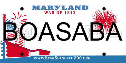 BOASABA Maryland License Plate