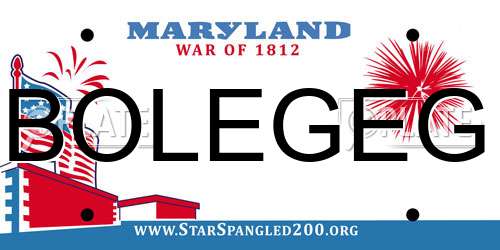 BOLEGEG Maryland License Plate