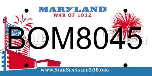 BOM8045 Maryland License Plate