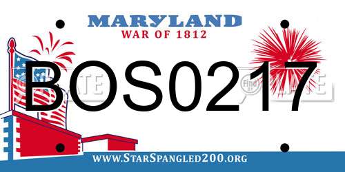 BOS0217 Maryland License Plate
