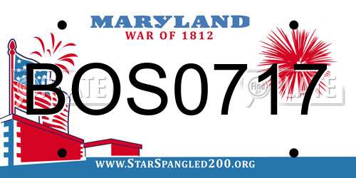 BOS0717 Maryland License Plate