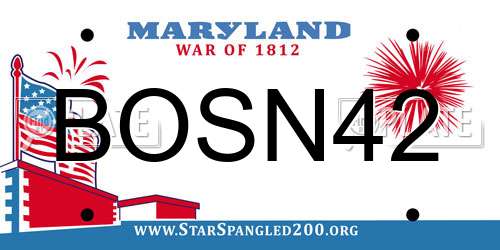 BOSN42 Maryland License Plate