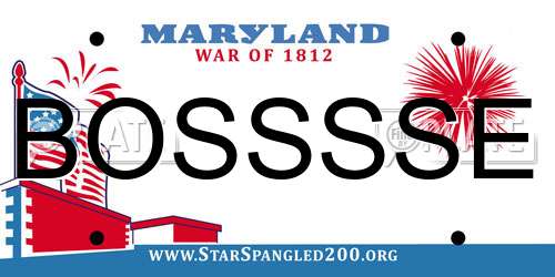 BOSSSSE Maryland License Plate