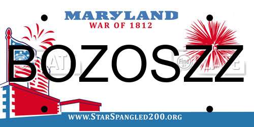 BOZOSZZ Maryland License Plate