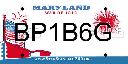 BP1B6G Maryland License Plate