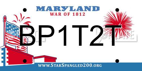 BP1T2T Maryland License Plate