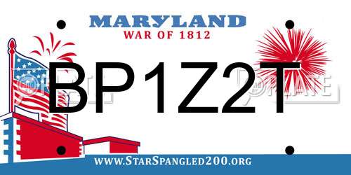 BP1Z2T Maryland License Plate