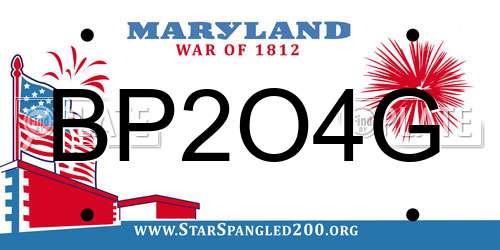 BP2O4G Maryland License Plate