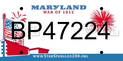 BP47224 Maryland License Plate