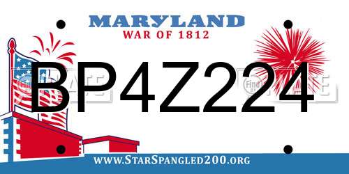 BP4Z224 Maryland License Plate