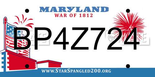BP4Z724 Maryland License Plate