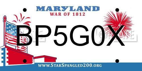BP5G0X Maryland License Plate