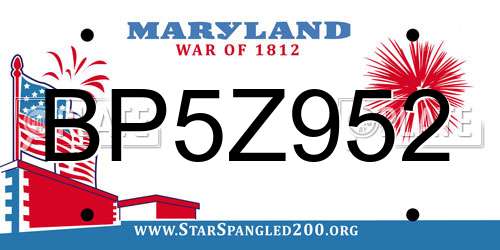 BP5Z952 Maryland License Plate