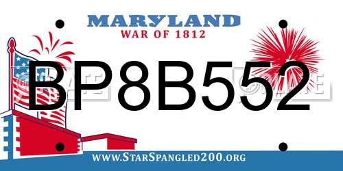 BP8B552 Maryland License Plate