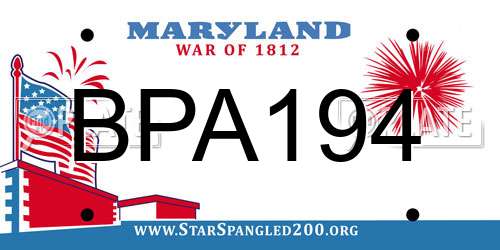 BPA194 Maryland License Plate