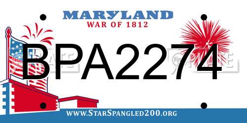 BPA2274 Maryland License Plate