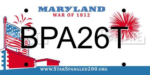 BPA26T Maryland License Plate