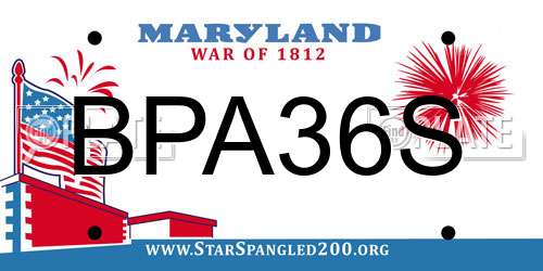 BPA36S Maryland License Plate