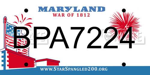 BPA7224 Maryland License Plate