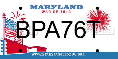 BPA76T Maryland License Plate