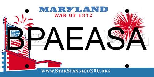 BPAEASA Maryland License Plate