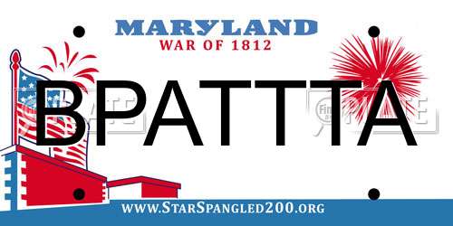 BPATTTA Maryland License Plate