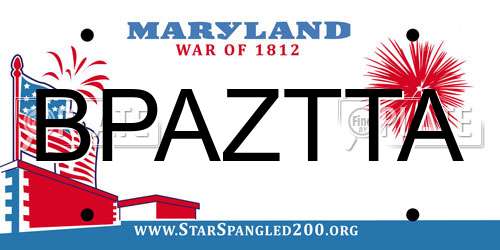 BPAZTTA Maryland License Plate