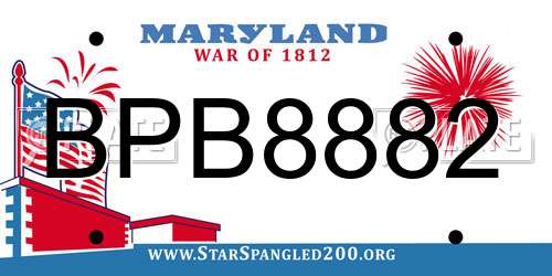 BPB8882 Maryland License Plate