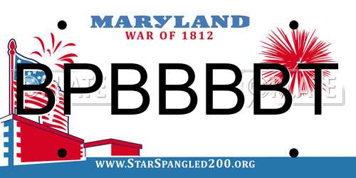 BPBBBBT Maryland License Plate