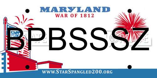 BPBSSSZ Maryland License Plate