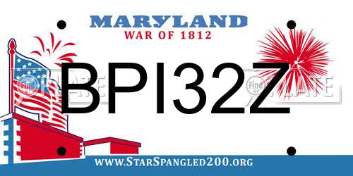 BPI32Z Maryland License Plate