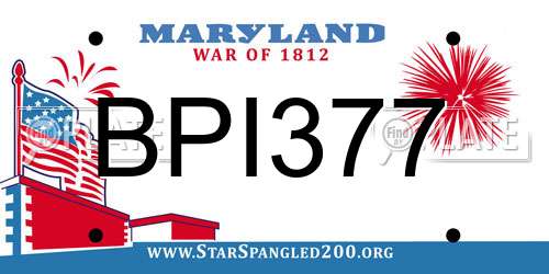 BPI377 Maryland License Plate