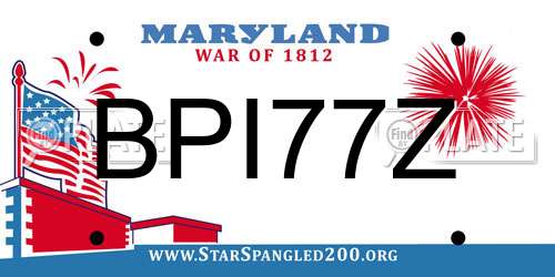 BPI77Z Maryland License Plate