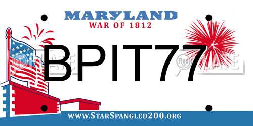 BPIT77 Maryland License Plate