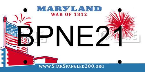 BPNE21 Maryland License Plate