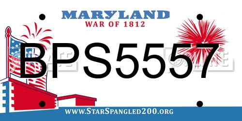 BPS5557 Maryland License Plate