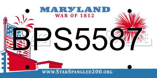 BPS5587 Maryland License Plate