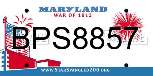 BPS8857 Maryland License Plate