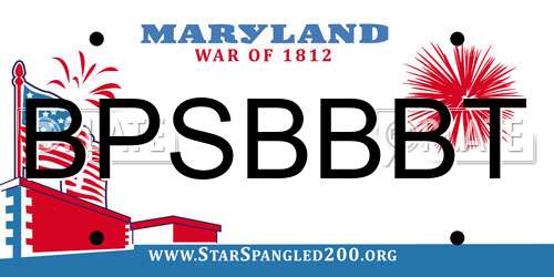 BPSBBBT Maryland License Plate