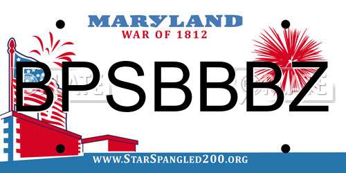 BPSBBBZ Maryland License Plate