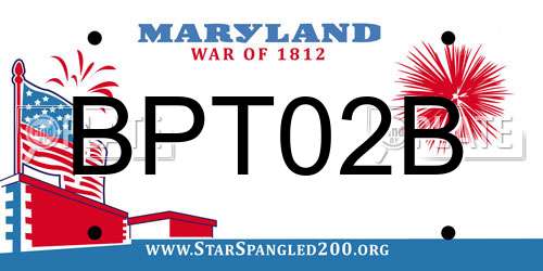 BPT02B Maryland License Plate