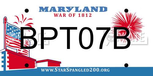 BPT07B Maryland License Plate