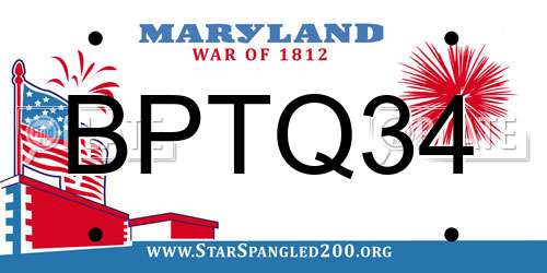 BPTQ34 Maryland License Plate