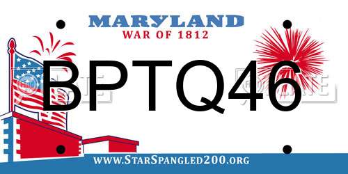 BPTQ46 Maryland License Plate