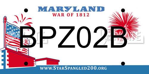 BPZ02B Maryland License Plate