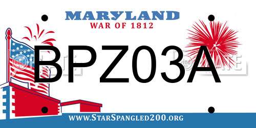 BPZ03A Maryland License Plate