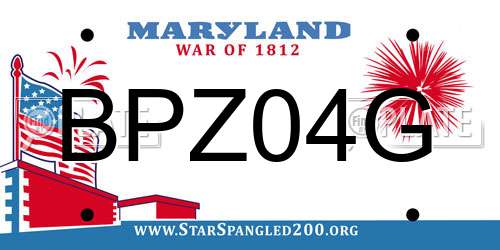 BPZ04G Maryland License Plate